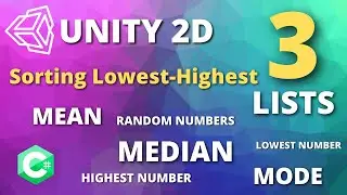 SORTING RANDOM NUMBERS C# in UNITY 2D - How To Get MEAN MEDIAN MODE 🤓