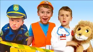 Marek and Mom in Funny Professions Challenge for Kids