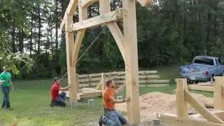 Raising of a Timber Frame Picnic Pavilion