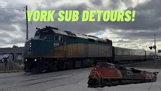 (объездные маршруты VIA Rail) VIA P40, CN G846, M306, VIA P64 и Q106 на станции George’s Trains в...