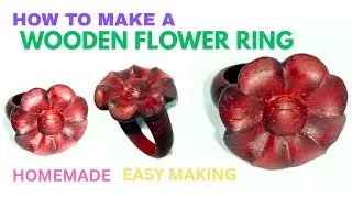 HOMEMADE WOODEN RING #homemade #diy #jewelrymaking #jewellery #jewelry #woodscraft #howto #craft 
