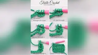Basic Crochet- 7th Lesson |මූලික ගෙතුම් - 07 පාඩම| Treble crochet - තුන්පට පිරවිල්ල How to do🧶🪡❤❤🥰
