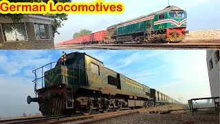 German Locomotives Hauling 48DN Rehman Baba Express &Fertilizer Freight Train at Mando Dairo Station
