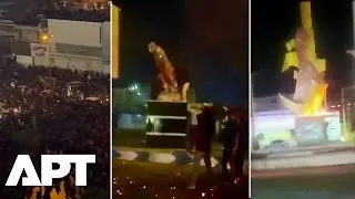 Iran Erupts as Protesters Topple Soleimani Statue and Set Khomeini Khamenei Figures Ablaze | APT