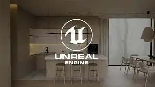 Animation of a kitchen-living room in Unreal Engine 5