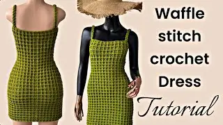 Crochet Waffle Stitch Sweater Dress / with braided crochet straps | for ALL SIZES