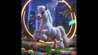 Glow Pony in the Neon Cit #magicpony #fantasyworld #enchantedstory #kidsadventure