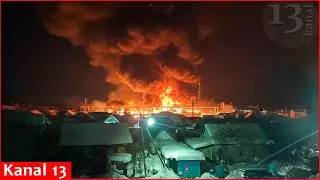 Беспилотники подожгли российский нефтеперерабатывающий завод в Псковской области; масштабный пожа...
