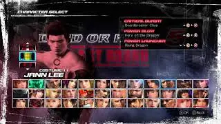 DEAD OR ALIVE 5 Last Round All Jann Lee Costumes (Dec 2017)