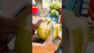 Big Size Coconut Peeling in street skills!