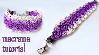 Macrame bracelet tutorial: The purple sunset
