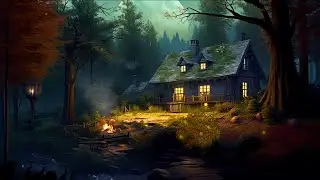 Winter Night: 8 Hours Peaceful Bornfire Sound | Relaxing Music