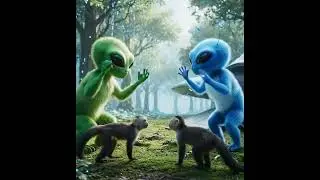✨ Monkeys Meet Friendly Aliens in the Jungle 🐒🛸🌴#Aliens #Monkeys #Cinematic #Veo3 #SciFi #shorts