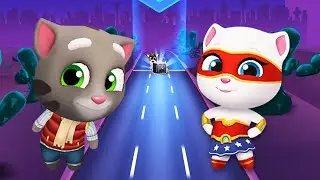 Talking Tom Gold Run Full Screen &ndash; Super Angela Vs Frosty Tom