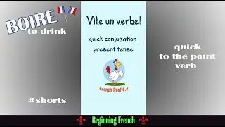 BOIRE to drink in French | Quick French verb conjugation | Present tense #shorts