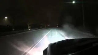 MHP Stage 2 C63 AMG going sideways in the snow (Fender View)