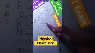 High Weightage||Do Or Die Physical Chemistry chapters For NEET Exam#neet#High #Weightage#chapters