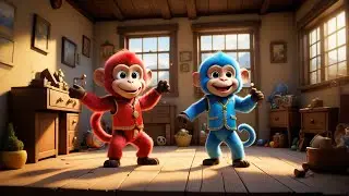 Five Wind-Up Monkeys Play a Tune | Nursery Rhymes for Kids | Musical Monkey Song for Toddlers