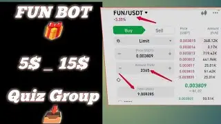 FUN token Airdrop || Telegram Bot || Earn 5$ -20$ Daily || Full details video||| Quiz Group 📥