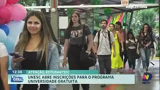 Unesc abre inscri&ccedil;&otilde;es para o programa Universidade Gratuita