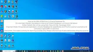 ORA-01756: quoted string not properly terminated - Oracle Database 12c Error Messages