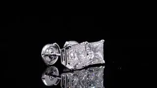 4 Carat Platinum Princess Cut Diamond Stud Earrings (GIA CERTIFIED)