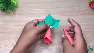 Red Cone Petal Flower | Simple Craft for Children 