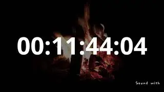 Sound with Fire wood at sea. Relax silence focus study sleep