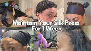 How To Maintain A Silk Press on Natural Hair and Workout At The Gym | Straight Natural Hair Routine