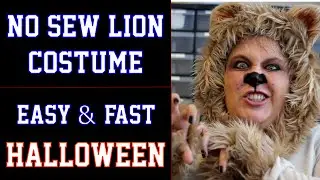 No Sew Lion Halloween Costume - DIY Fast and Easy (Wizard of Oz - Cowardly Lion)