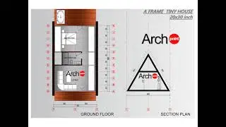 6x8m (20x30 inch) A frame tiny house