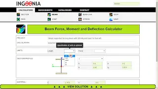 Calculation of forces and deflection of a beam