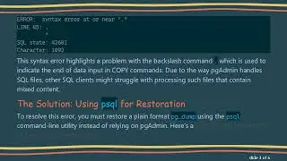 How to Fix the COPY from stdin failed Error in PostgreSQL When Restoring from a SQL File