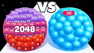 2048 Cube Runner 🧊🔥 vs Ball Race &infin; ASMR 😌🎧 Satisfying Mobile Gameplay Android iOS QW5644