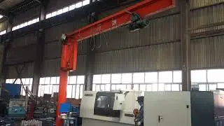 Free Standing Jib Crane with Electric Wire Rope Hoist, 360 Degree of Rotation, Slewing Jib Crane