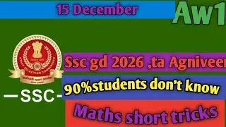 Time work speed distance/Ssc gd ta Agniveer ❤️