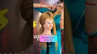 Bridal Hairstyle Transformation ! #bridalhairstyle #hairstylist #RiyaHudutDas