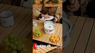 Ceramic Non-Stick Set Of Pots And Pans #trending #camping #videoshort #glamping #shorts #cookingset
