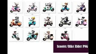 Scooter/Bike Rider PNG Images Sublimation Bundle 2 | Ai Images