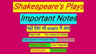 Shakespeare's plays types/plays of Shakespeare