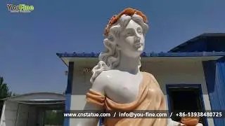 New Finished White And Beige Marble Female Statue from Our Professional Marble Craftsman