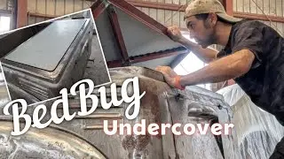 BedBug the VW oval beetle pickup truck is getting an engine cover and some work on the rear corners
