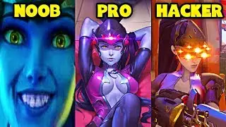 NOOB vs PRO vs HACKER - Overwatch Pro + Funny Moments #15