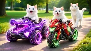 Mama Cat Trims Fur on the Farm and Makes Funny Tiger Hat for Her Kittens at Home 🐾🎩🐯