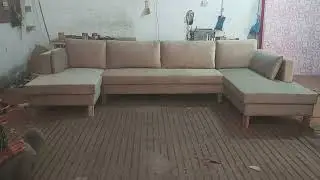 U shape sofa with removable  back pillow
