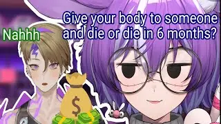 Michi asks Quinn a silly question [Michi Mochievee Vshojo/Quinn Benet]