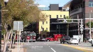 Orlando Fire Department Engine 1, Tower 1 Spare, Engine 101, Rescue 1 and District 1 Responding