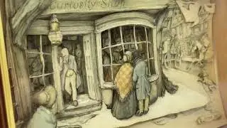 1970 Vintage Diorama Of A Curiosity Shop By Anton Pieck In Beechwood Frame NY
