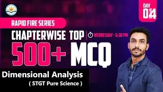 Dimensional Analysis || STGT Pure Science Chapter -01 || Physics For STGT || By Biswajit Sir