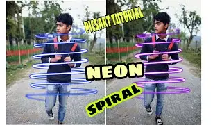Picsart tutorial || neon spiral ||